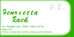 henrietta rack business card